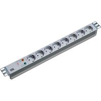 BACHMANN Bâti de prises 19" 8x avec protection contre les surtensions sans interrupteur