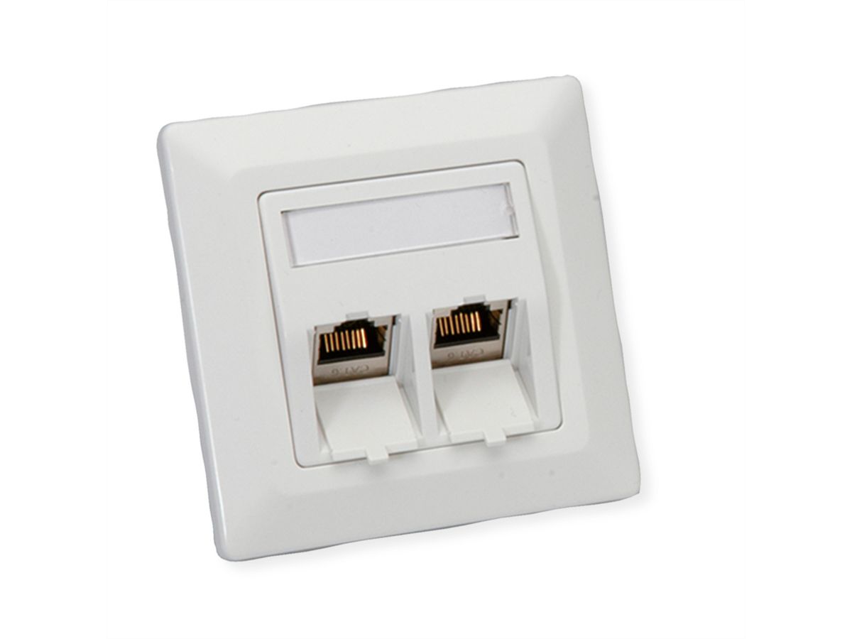 TELEGÄRTNER Module pour embase blanc, 2 prises