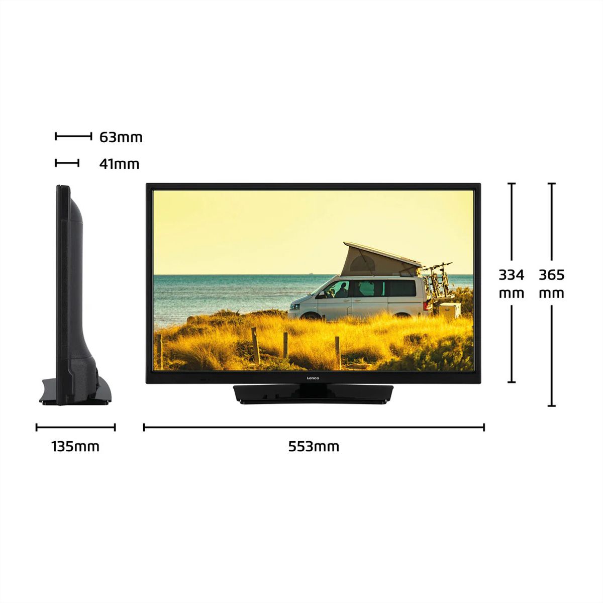 Lenco LED-2463BK, téléviseur connecté Android 24 pouces, noir, 12 V, Chromecast