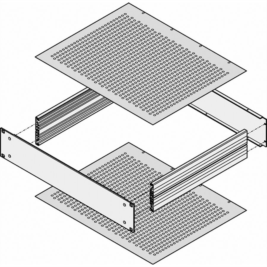 Plaque de recouvrement MultipacPRO SCHROFF, perforée, profondeur 220 mm