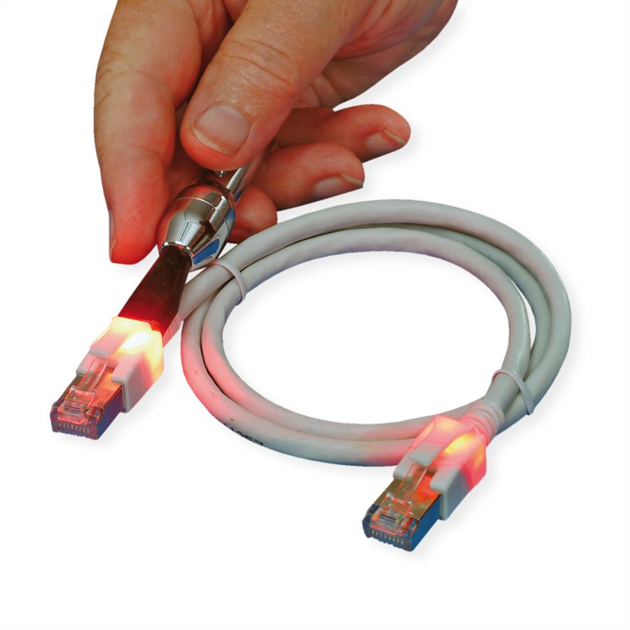 Cordon EasyLan DualBoot LED Cat.6 (Classe E) S/FTP, LSOH, bleu, 2 m
