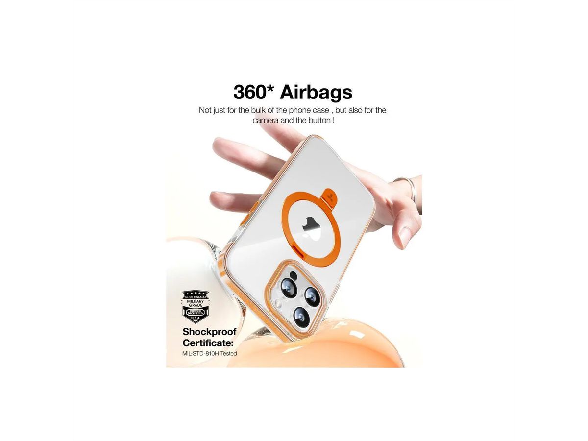 Torras UPRO Ostand Hue Case, iPhone 15 Pro Max, MagSafe, transparent