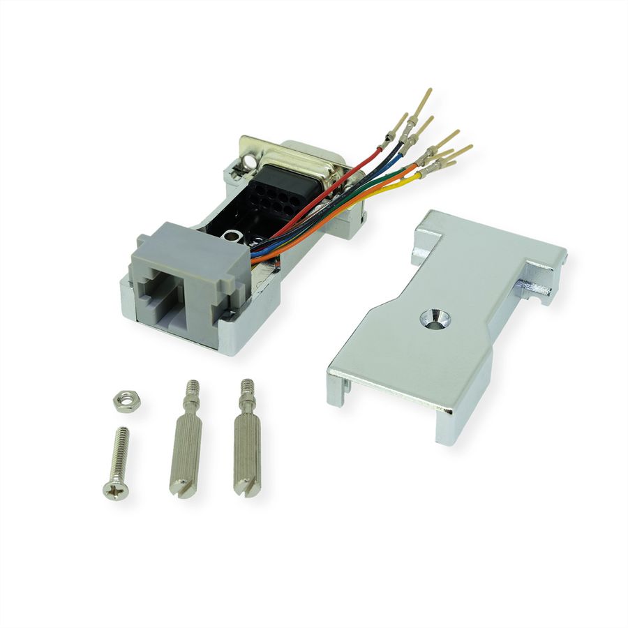 ROLINE DB9 mâle-RJ45 femelle 8P / 8C 8 fils, argent