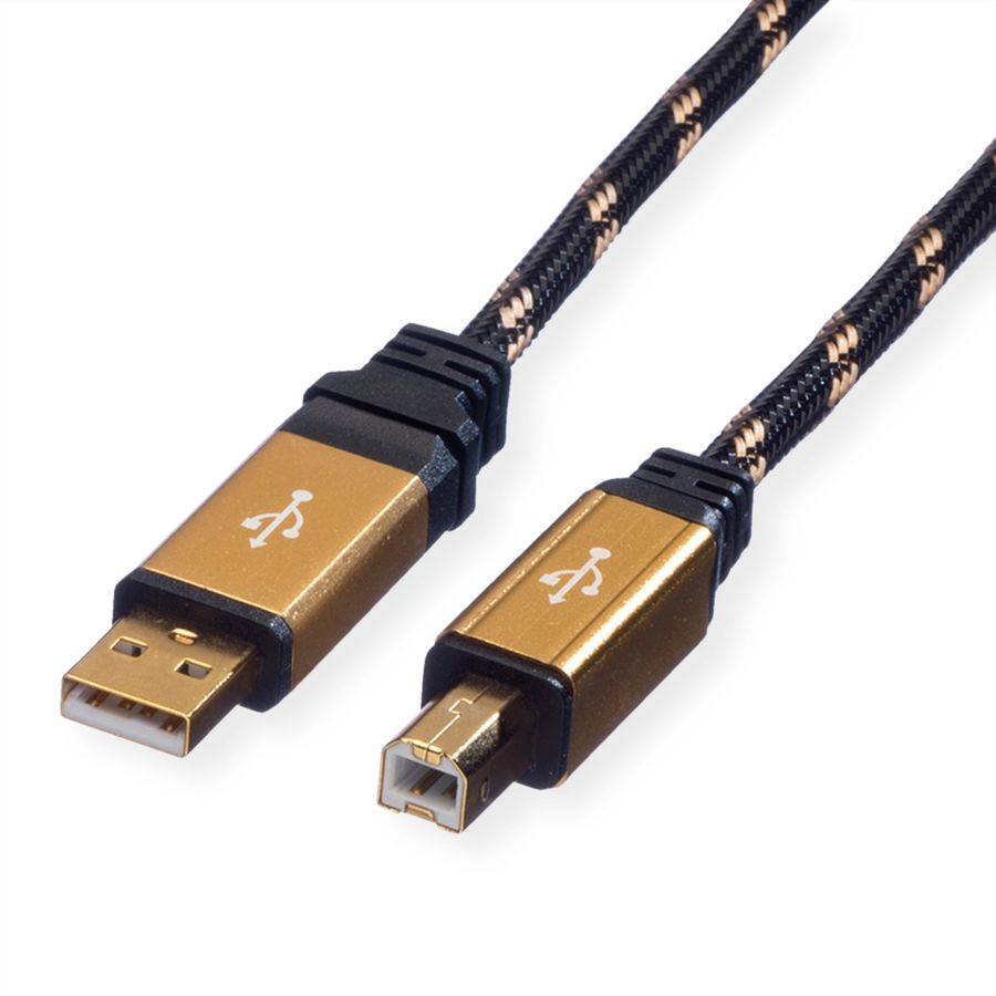 ROLINE GOLD USB 2.0 Kabel, Typ A-B, 1,8 m