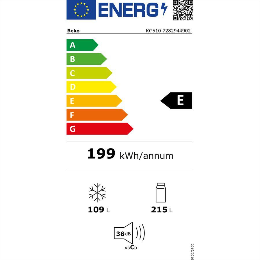 Beko Kühl-Gefrierkombination KG510, 316l, E, Inox