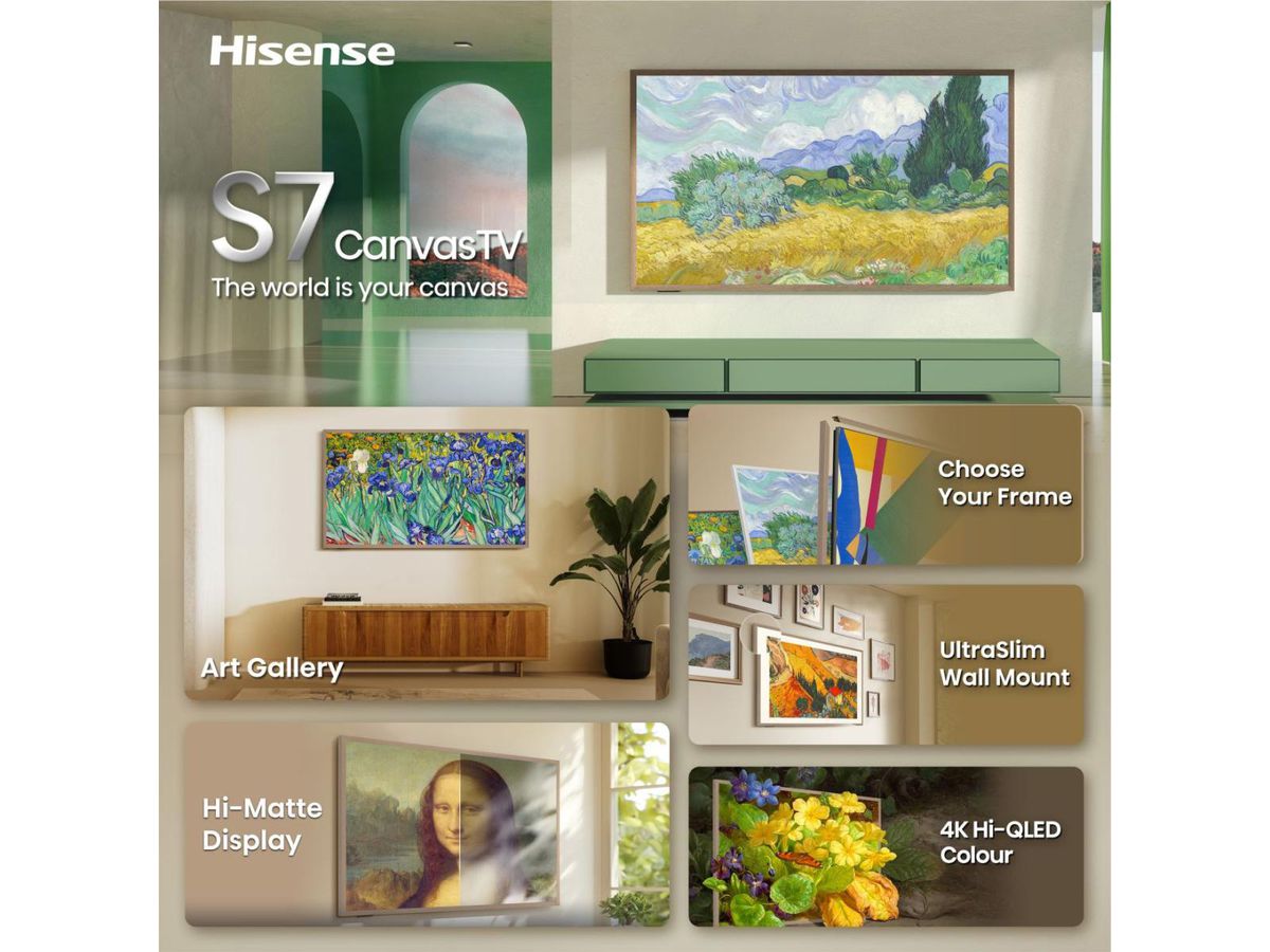 Hisense TV 55S7DS 55", QLED 4K, 144Hz, Canvas TV
