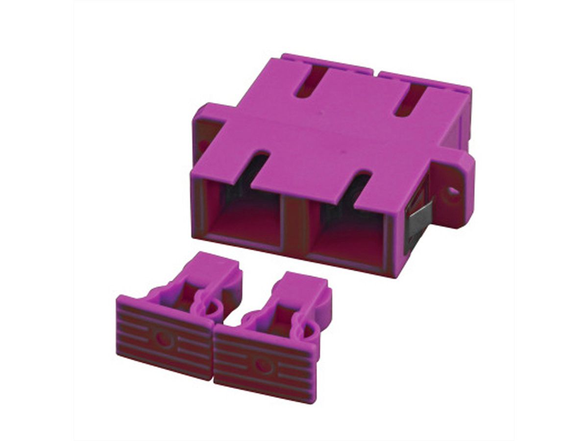 LWL-Kupplung MM OM4, SC/SC duplex, violett