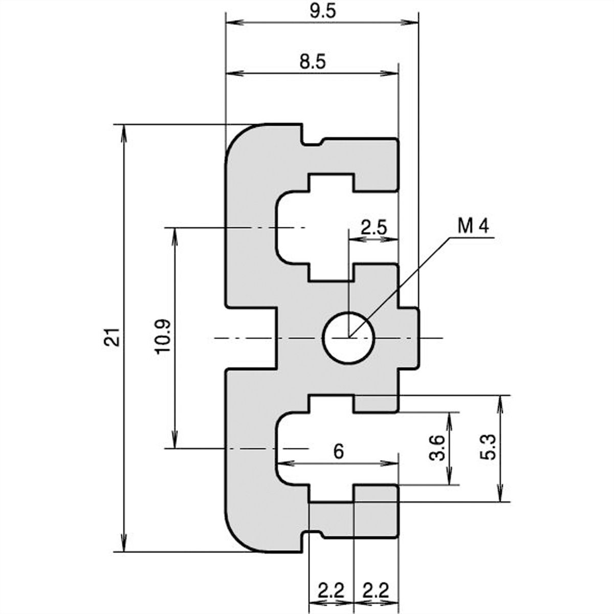 SCHROFF Modulschiene mitte, Typ ST - MODULSCH. MITTE 1MT ST