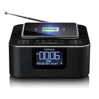 Lenco radio-réveil CR-650, DAB+, noir, BT et fonction de charge sans fil, noir