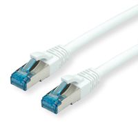 Cordon VALUE Cat.6A (Classe EA) / 10 Gigabit S/FTP, LSOH, blanc, 0,15 m