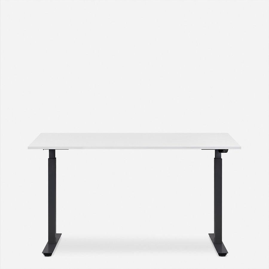WRK21 Bureau Smart 120 x 80 cm, Hauteur réglable, Blanc uni / Noir