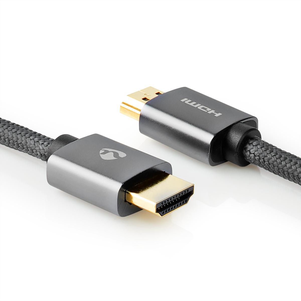 Nedis HDMI High Speed Kabel mit Ethernet, grau, 3 m