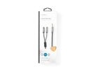 Câble audio stéréo Nedis, 3.5mm, 1x ST, 2x BU, gris, 0.2 m