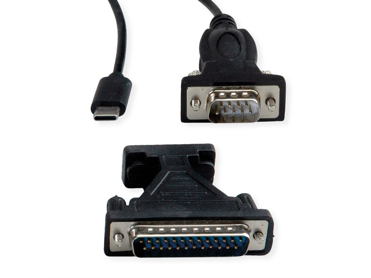 VALUE Convertisseur USB / Série, Type C - RS232, noir, 1,8 m
