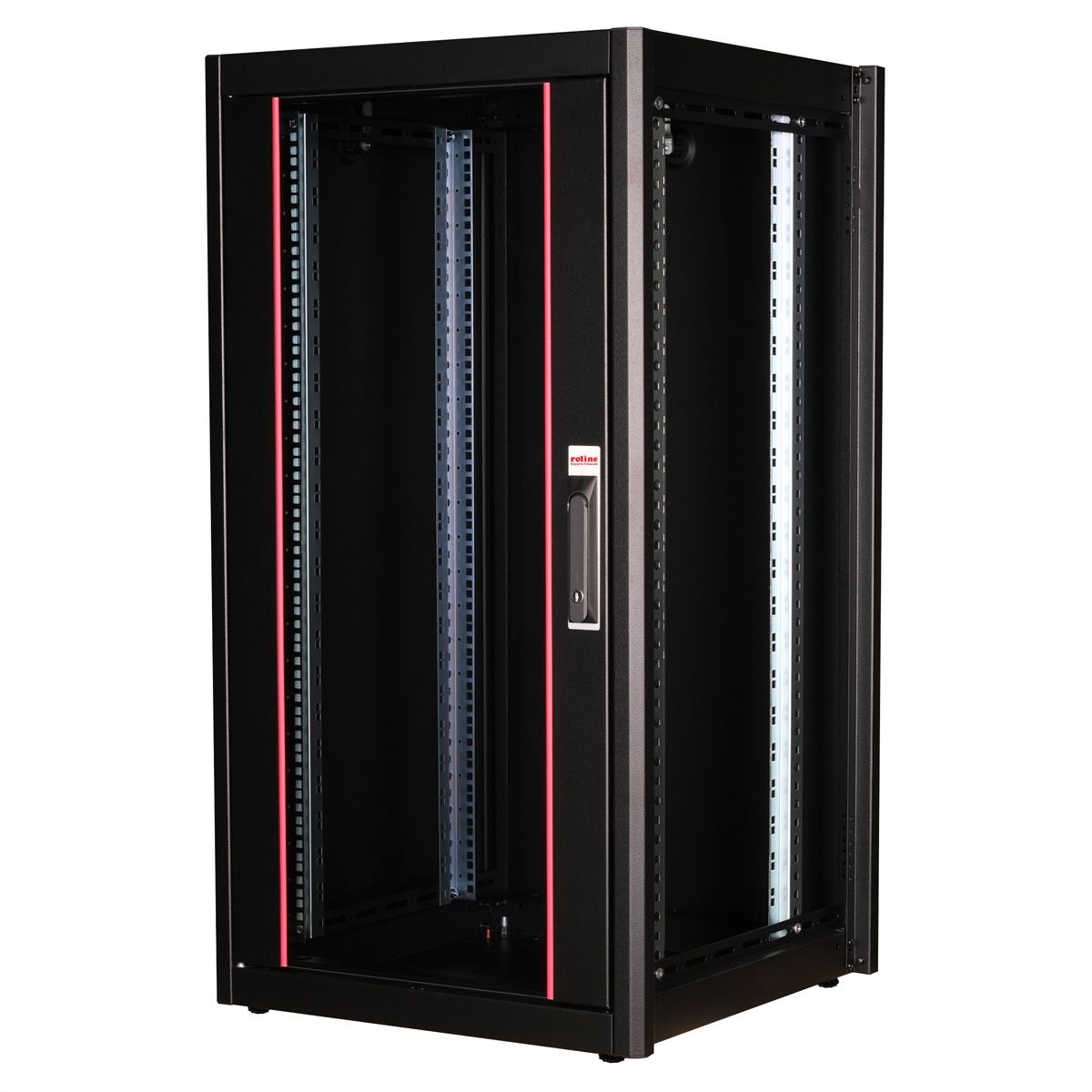 ROLINE 19-Zoll Netzwerkschrank Basic 22 HE, 600x600 BxT Glastür schwarz