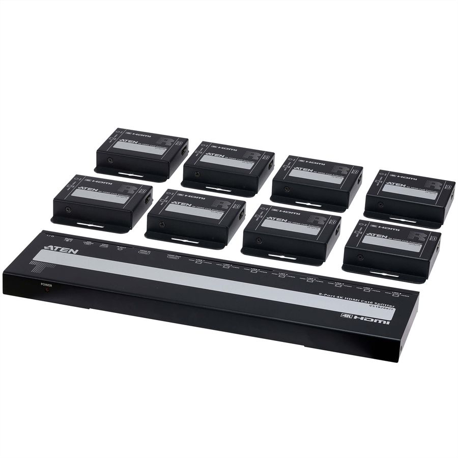 ATEN VS1828KIT 8-Port 4K HDMI Cat6 Splitter mit 8 Empfänger