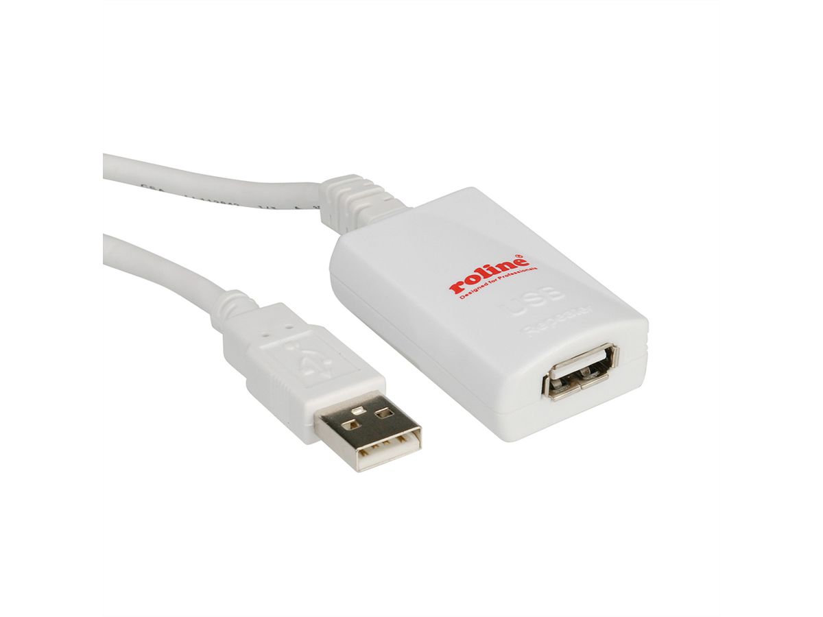 ROLINE USB 2.0 Verlängerung, weiss, 5 m