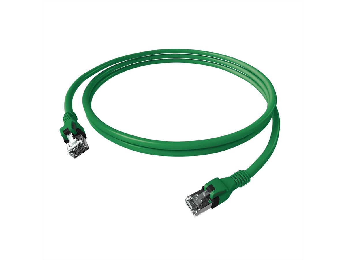 Cordon EasyLan DualBoot PushPull IP20, Cat.6A (Classe EA), S/FTP, vert, 5 m