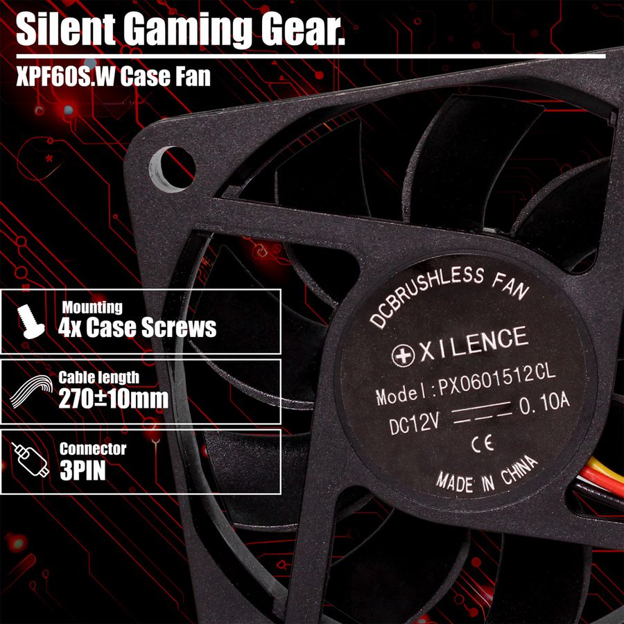 Xilence XPF60S.W 60mm Gehäuselüfter, 3PIN, White Box
