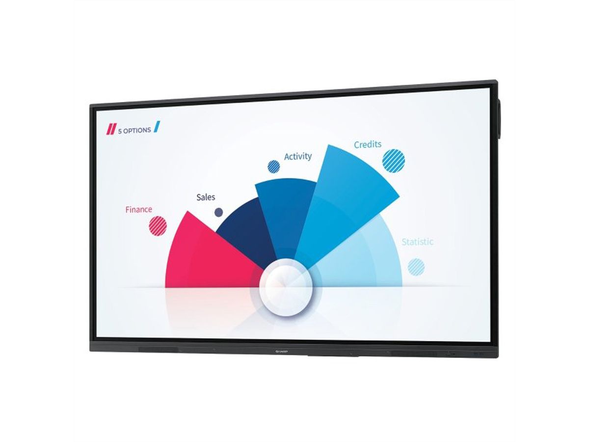 Sharp Display interactif PN-L862B, 86", UHD, 16/7, 350cd/m², Touch