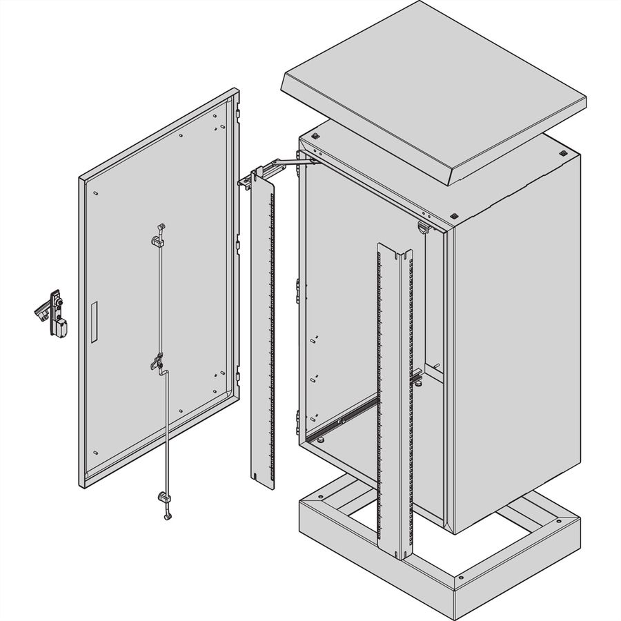 SCHROFF Outdoor Comline ECL Cabinet avec socle, 600H 600W 500D