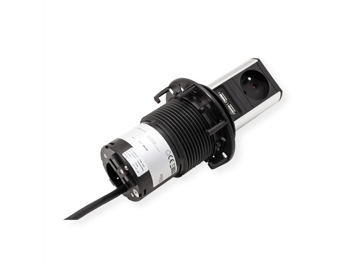 BACHMANN ELEVATOR 1xUTE 1xUSB Charger 2,0m CEE7/7