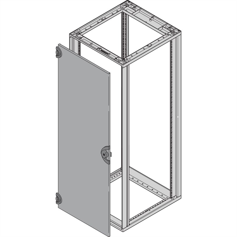 Porte en acier Novastar SCHROFF, Angle d'ouverture à 180°, RAL 7021, 43 U 553W