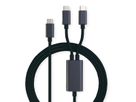 ROLINE USB Typ C Split-Ladekabel, C - 2x C, ST/ST, max. 100W, schwarz, 1,85 m