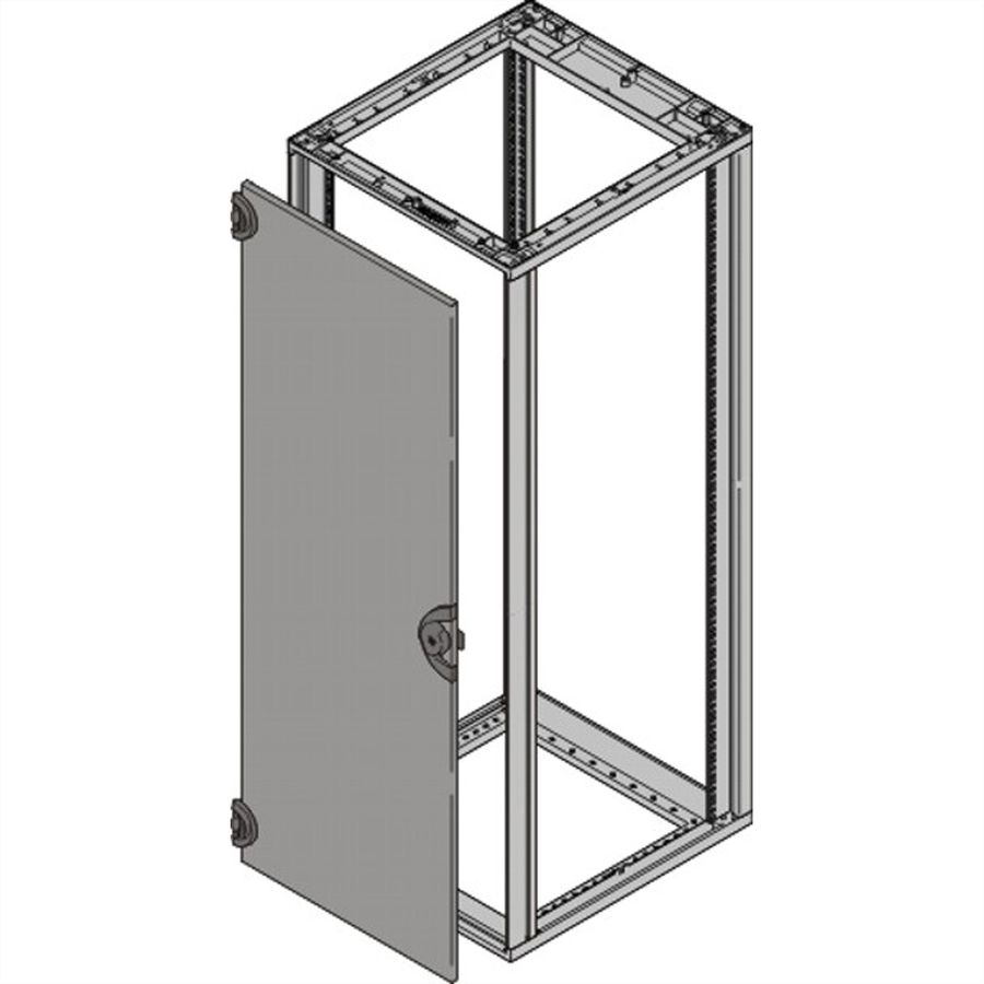 Porte en acier Novastar SCHROFF, Angle d'ouverture à 180°, RAL 7021, 43 U 553W