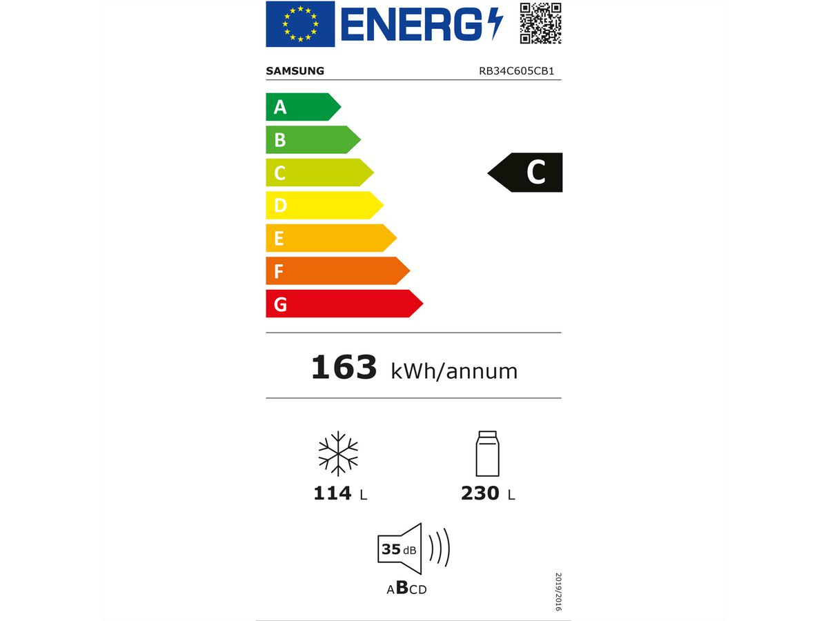 Samsung Kühl-Gefrierkombination RB7300 , 344l, C, WiFi, Anthrazit mit Griffmulde