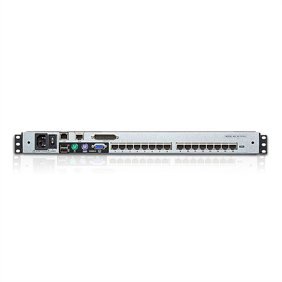 ATEN KL1516AiN KVM Over-IP Switch, 48cm TFT, VGA, PS/2-USB über Kat 5, 16 P., CH-Layout