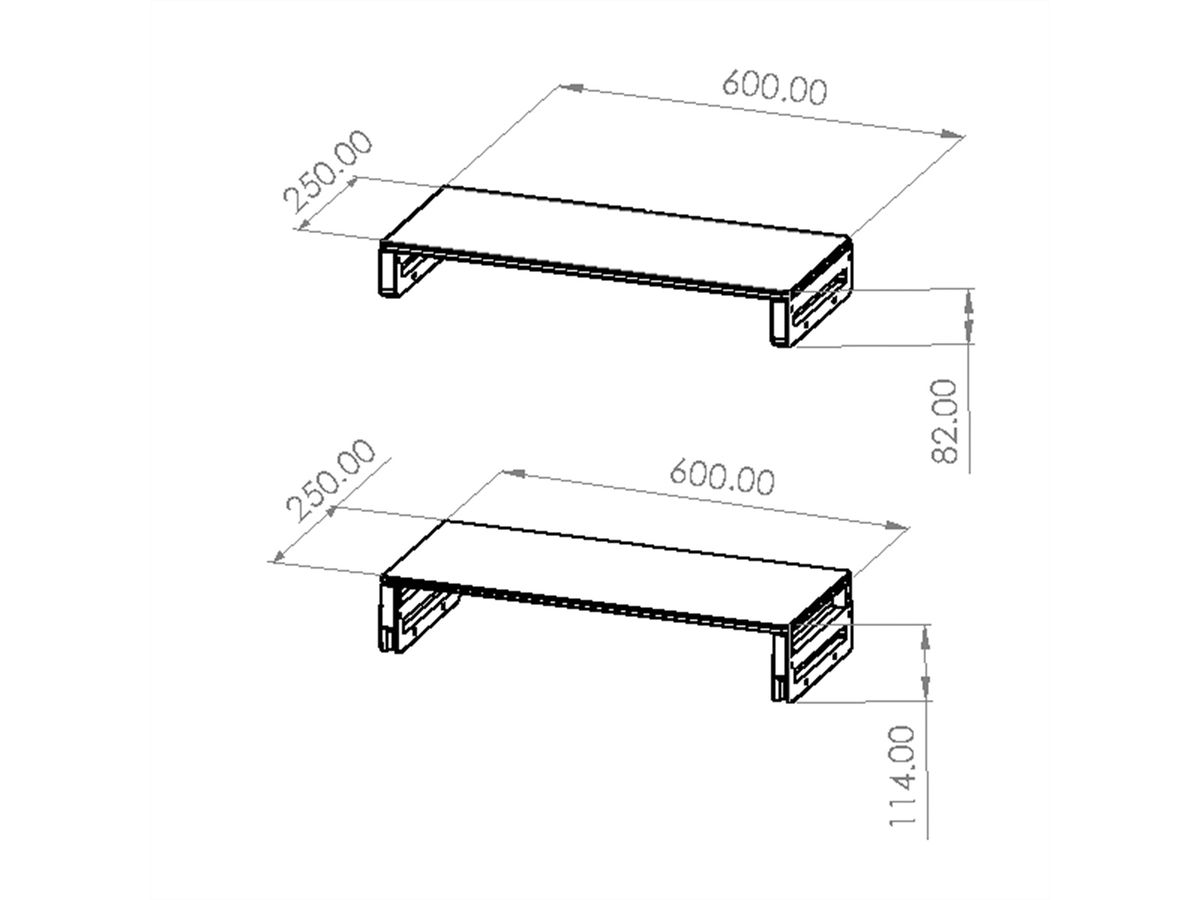 VALUE Monitor-/Laptop-Ständer, höhenverstellbar, bis 20 kg