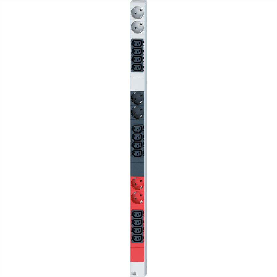 BACHMANN IT PDU ALU 0UH 12x C13 6x contact de protection 3x 16A CEE rouge