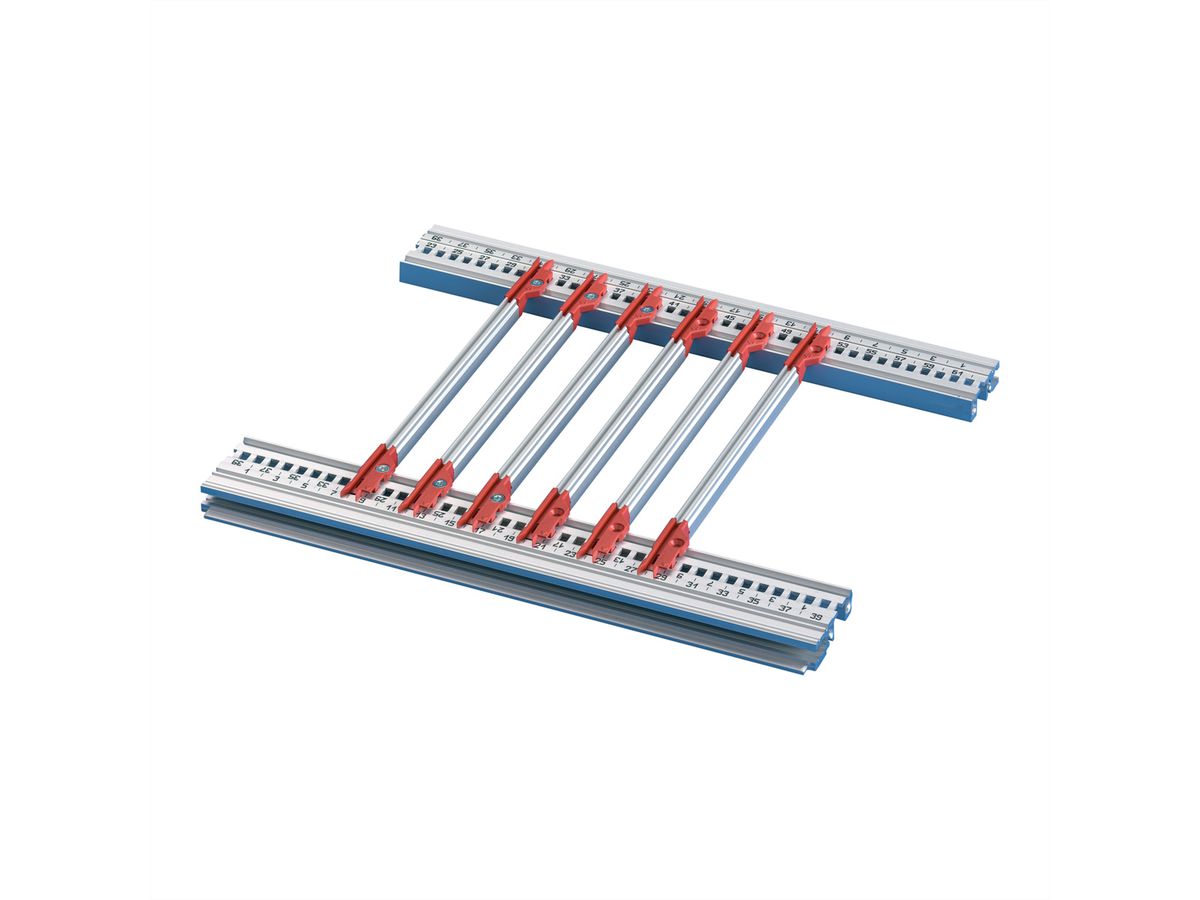 SCHROFF Kopfstück für Führungsschienen für Kartenhöhe 4,4", rot, Nutbreite 2 mm - KOPFSTUECK 4,4" 2MM 1PAAR