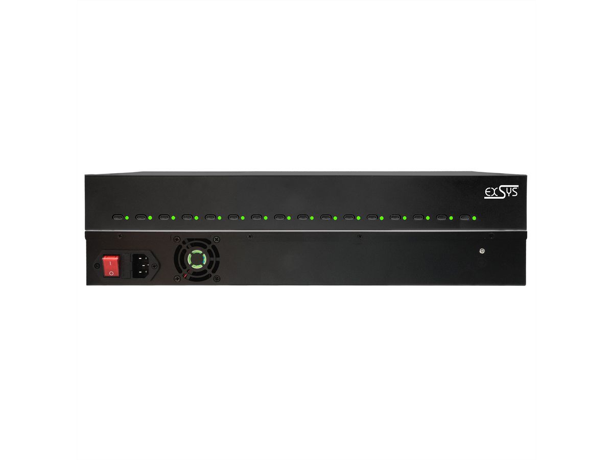 EXSYS EX-11016 16 Port USB-C Highpower Ladestation 480W