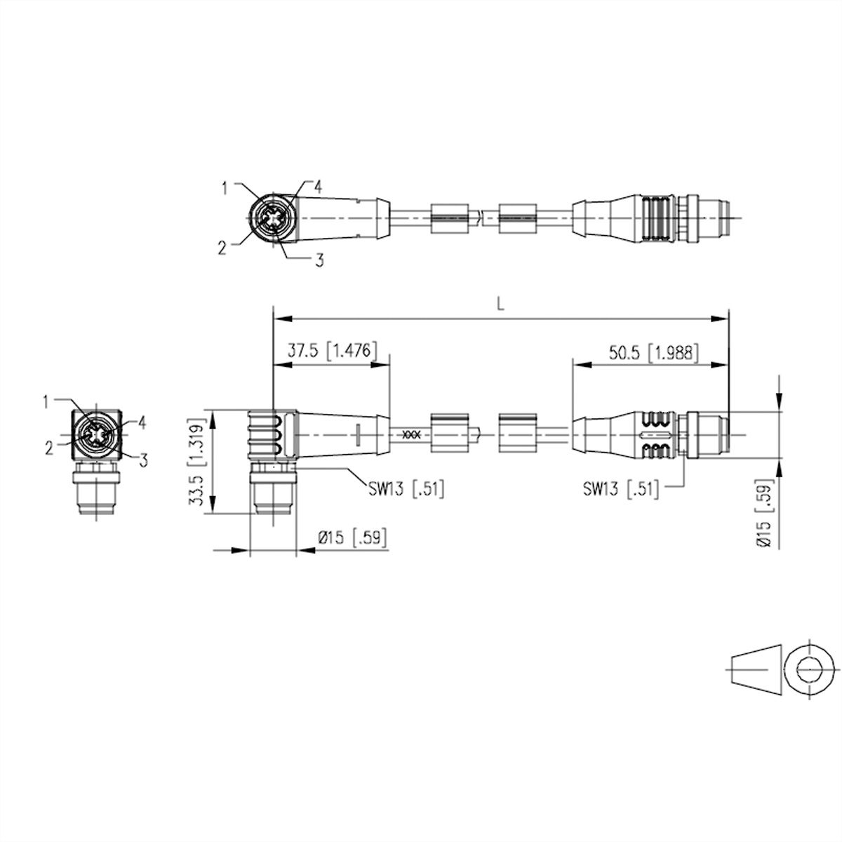 METZ CONNECT Câble Ethernet industriel M12, codage D, 10 m