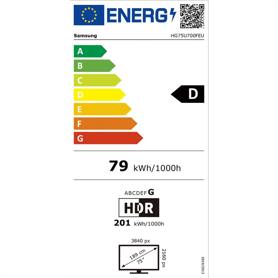 Samsung Hotel TV HG75U700, 75", schwarz