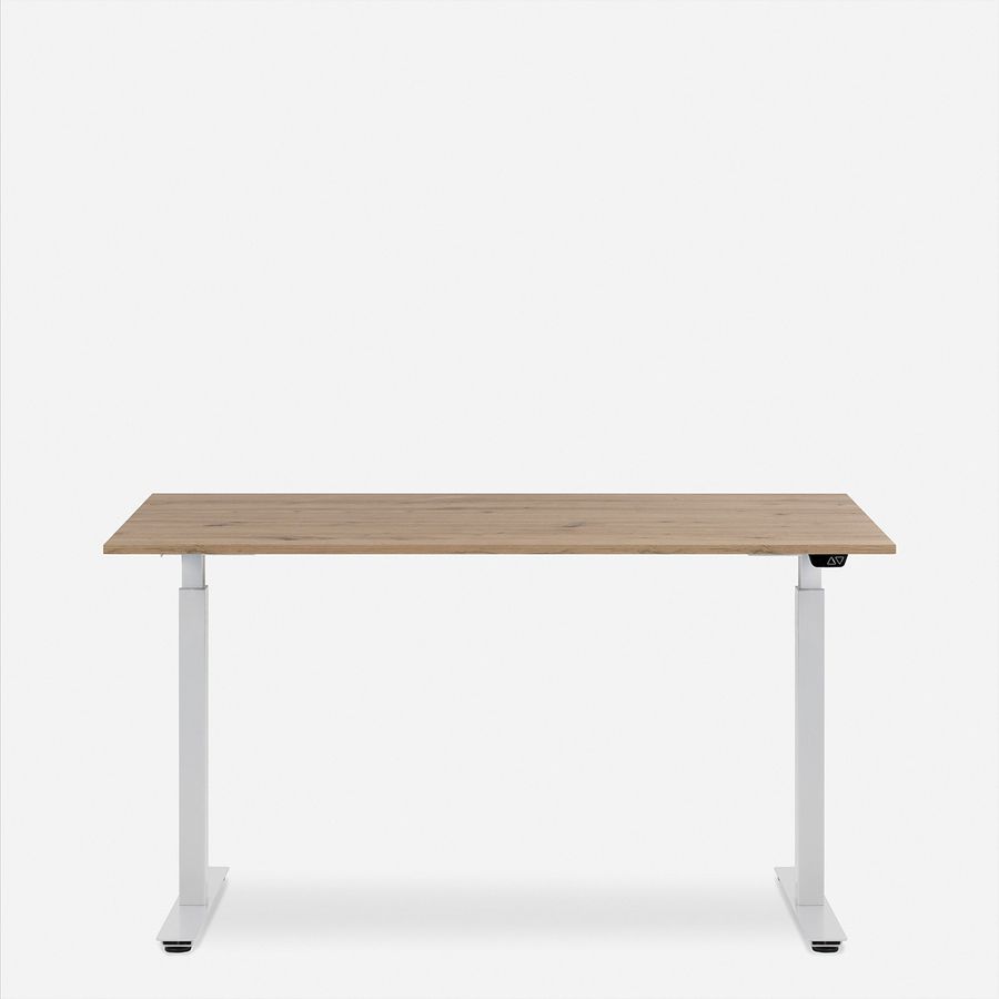 WRK21 Schreibtisch Smart 120 x 80 cm, Höhenverstellbar, Kendal Eiche / Weiss