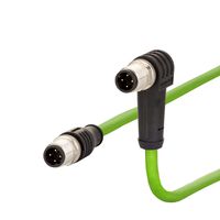 METZ CONNECT Verbindungsleitung M12 ST-M12 ST, 4-pol D-kodiert, gewinkelt-gerade, 2 m