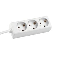 BACHMANN SELLY Steckdosenleiste 3x Schutzkontakt, weiß, 3 m