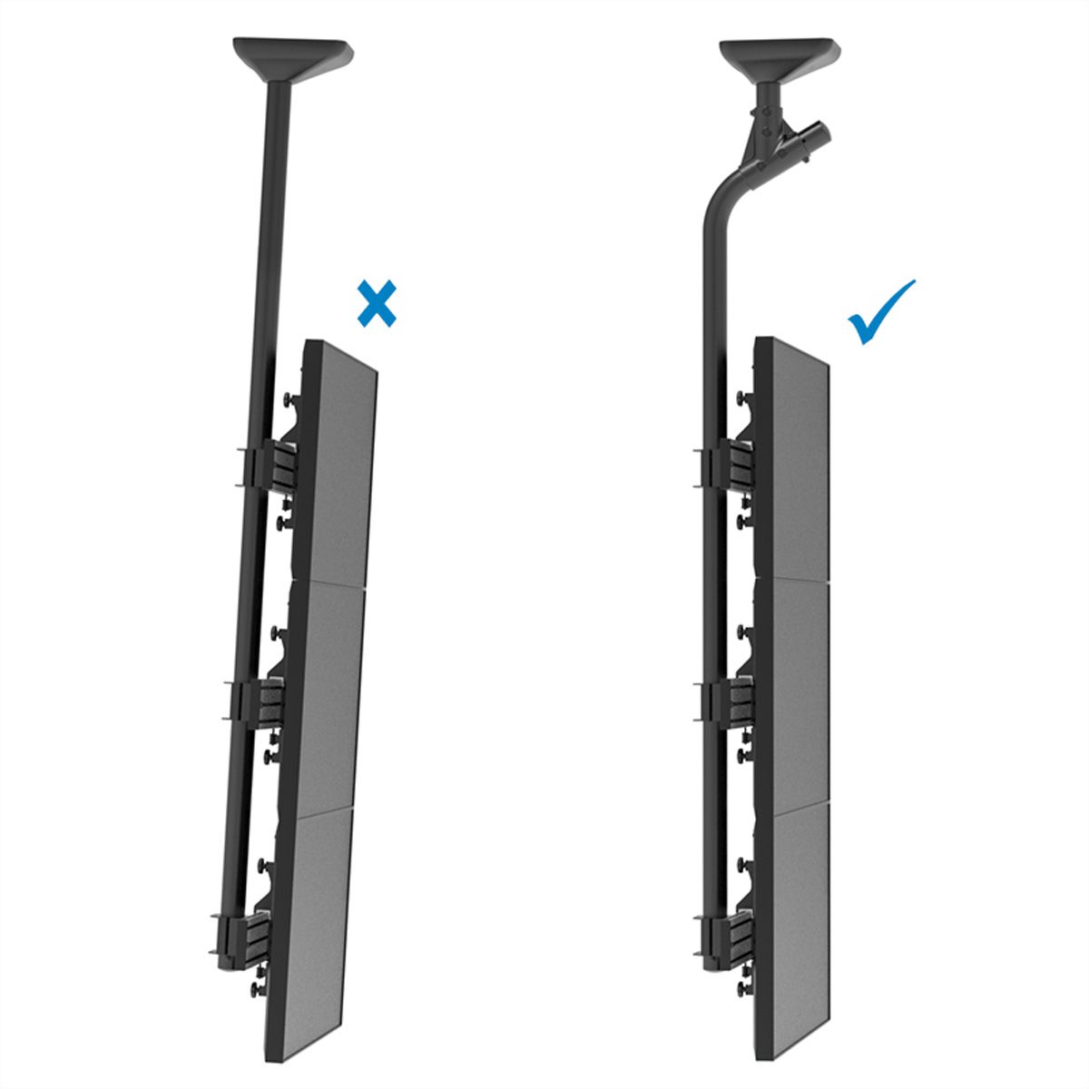 Hagor tube coudé CPS - pole 1750mm, for multiscreen installation, noir