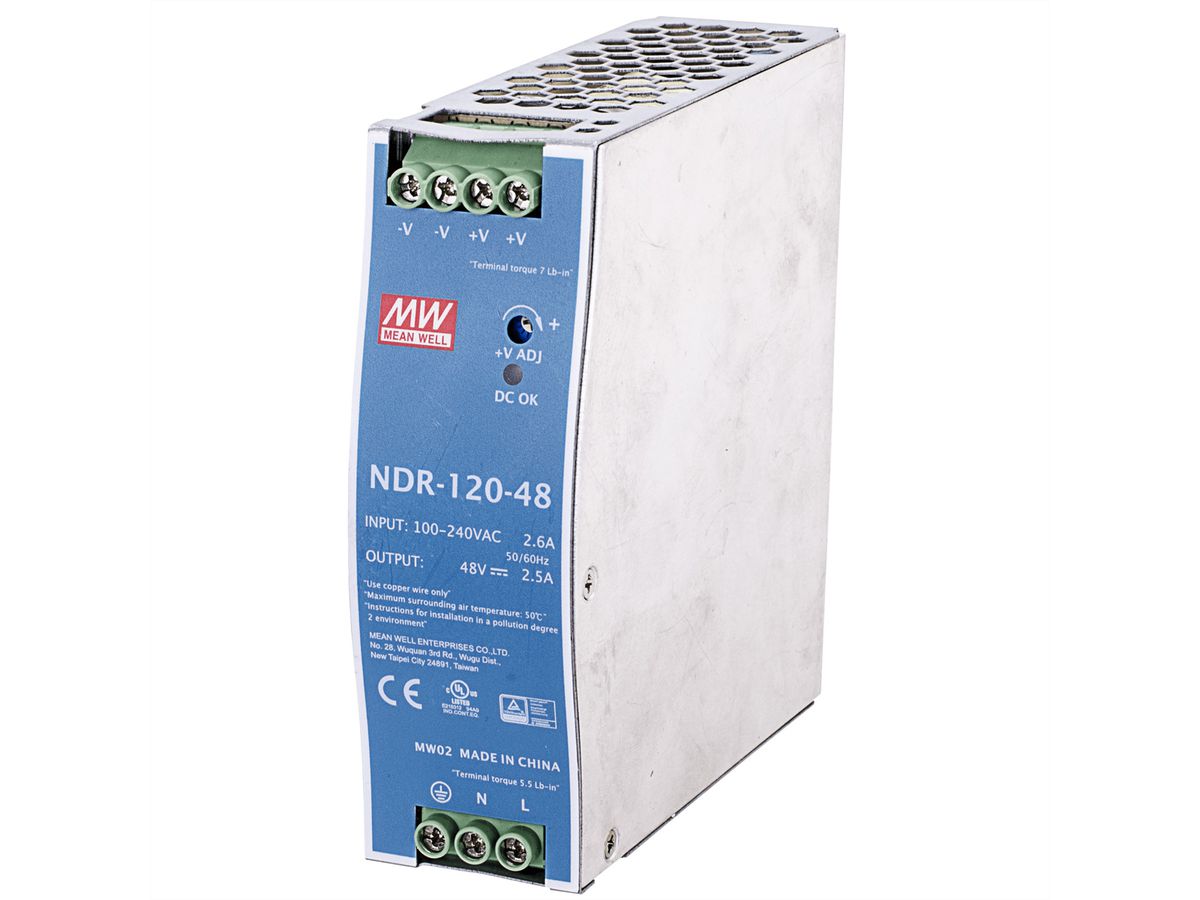 MEAN WELL NDR-120-48 Alimentation industrielle DIN 120W 48VDC