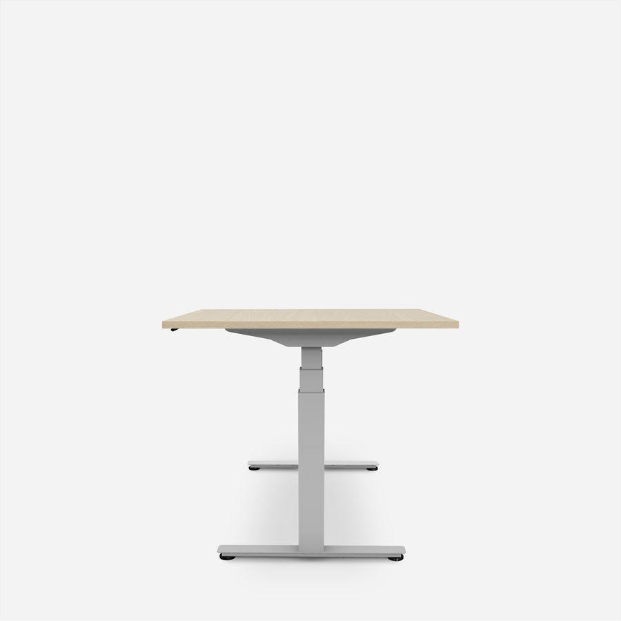 WRK21 Bureau Work 180 x 80 cm, Hauteur réglable, Mandal érable / Gris