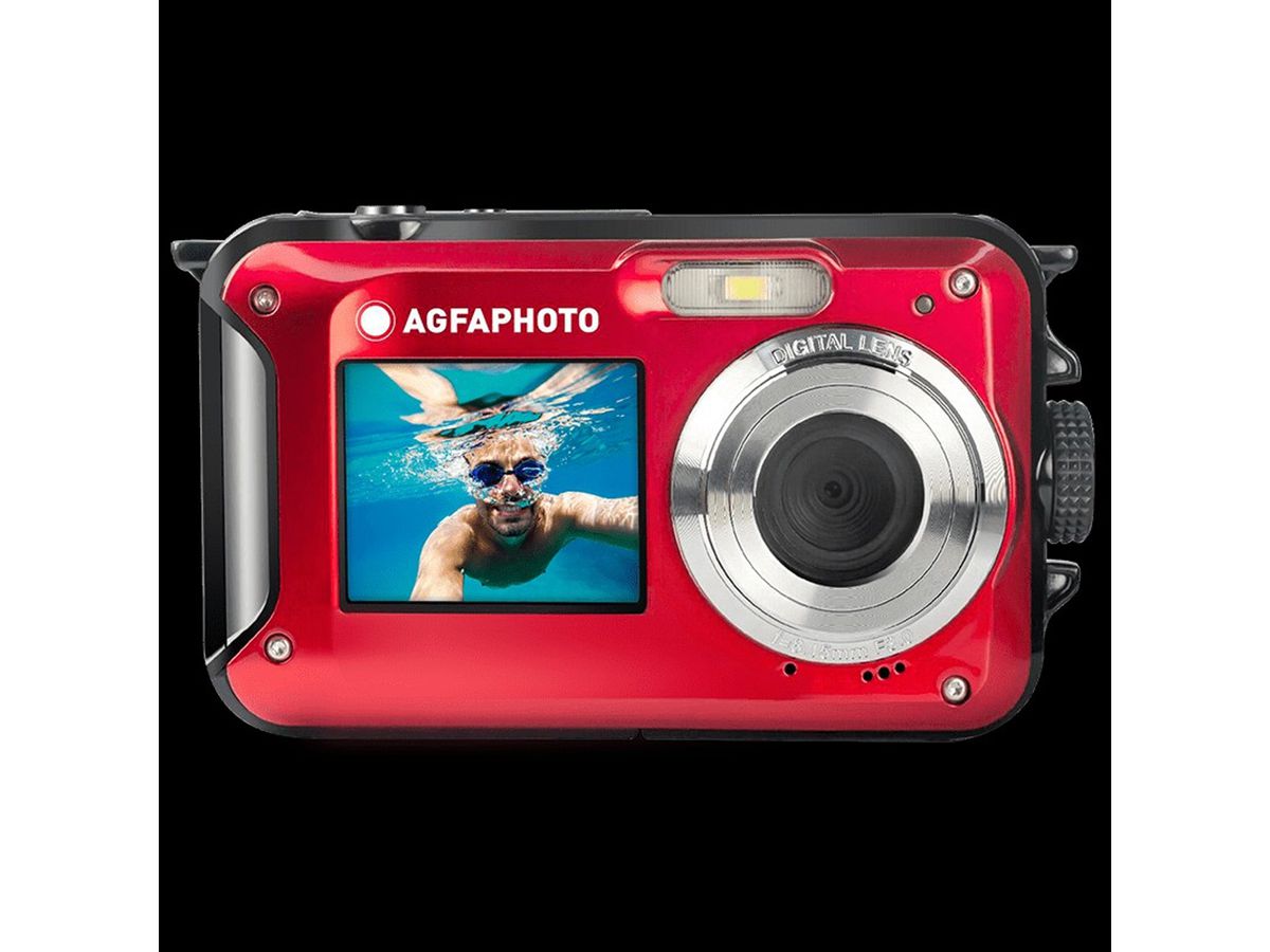 Agfa Digitalkamera, wasserdicht bis 3m, rot, Doppeldisplay, Blitz