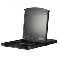 ATEN KL1516AN KVM-Switch, 48cm TFT, VGA, PS/2-USB über Kat 5, 16 Port, CH-Layout