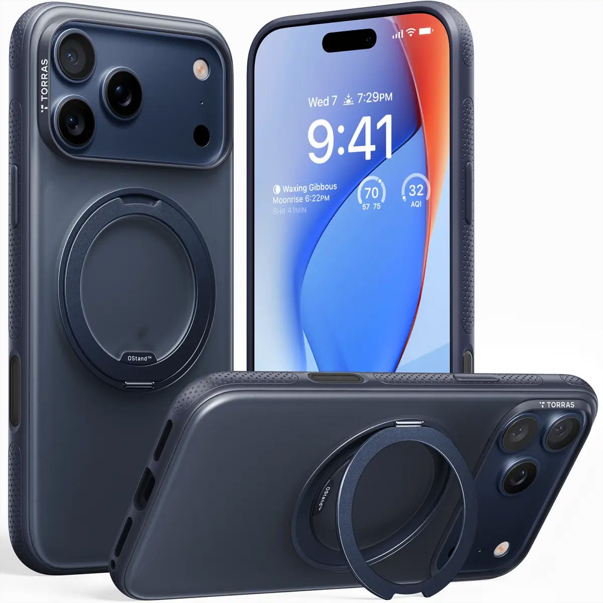 Torras Ostand R Fitness Schutzhülle, iPhone 17 Pro, MagSafe, blau