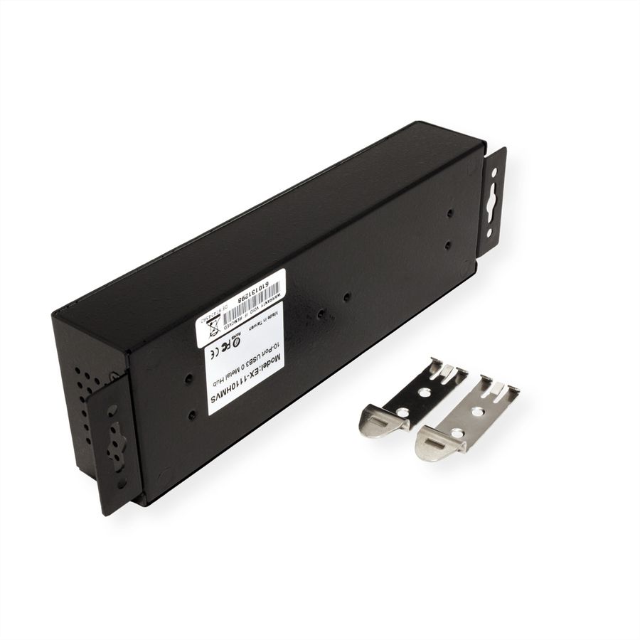 EXSYS EX-1110HMVS Hub à 10 ports USB 3.2,Gen1 protection de surtension et boîtier métal