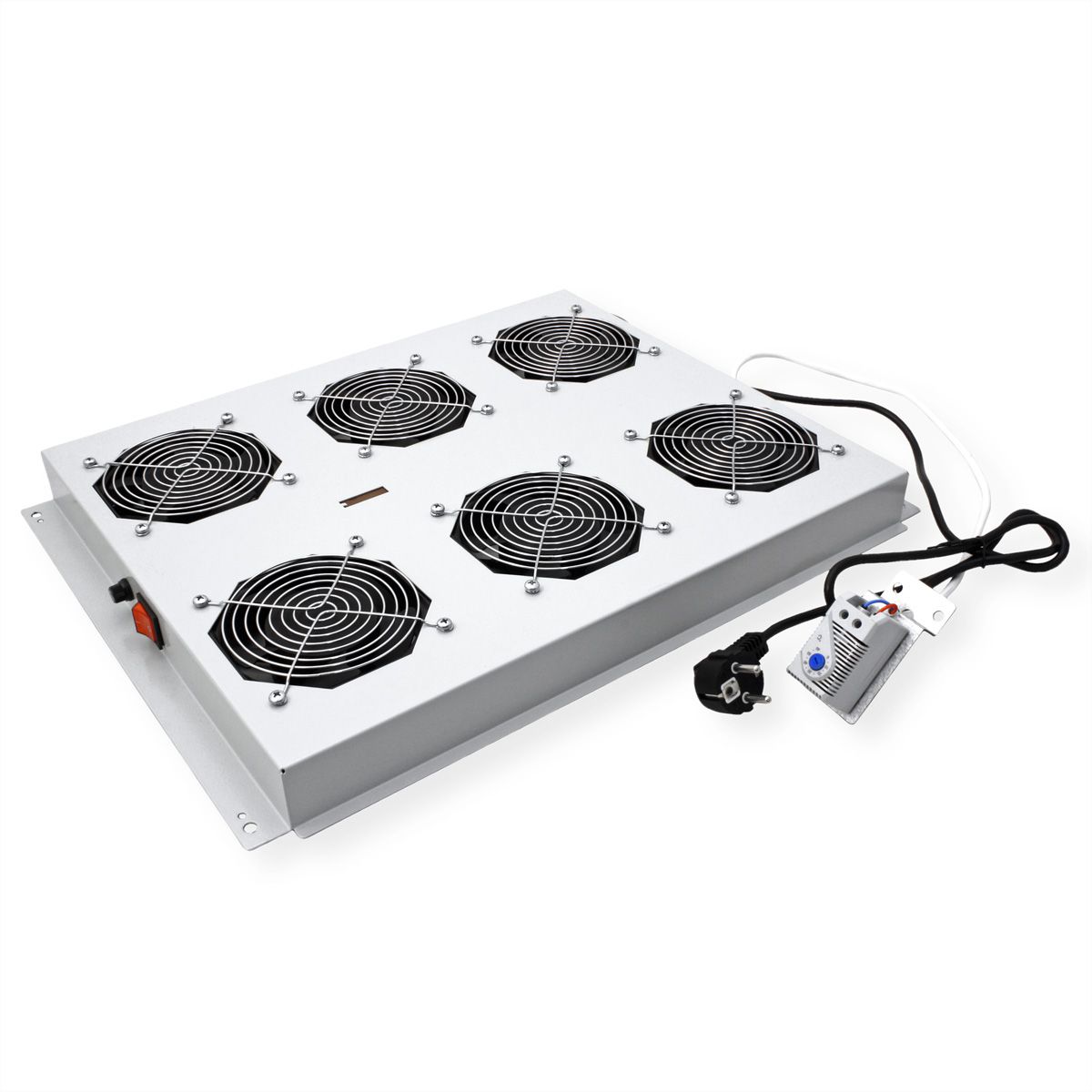 ROLINE 19-Zoll Dachlüftereinheit 6 Lüfter, Thermostat für Serverschrank grau