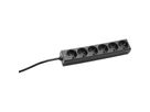 BACHMANN SELLY Bâti de prises 6x contact de protection, 1x CAT6 1x USB3 blanc, noir, 1,5 m