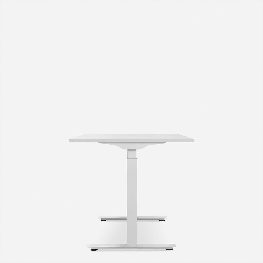 WRK21 Bureau Smart 120 x 80 cm, Hauteur réglable, Blanc uni / Blanc